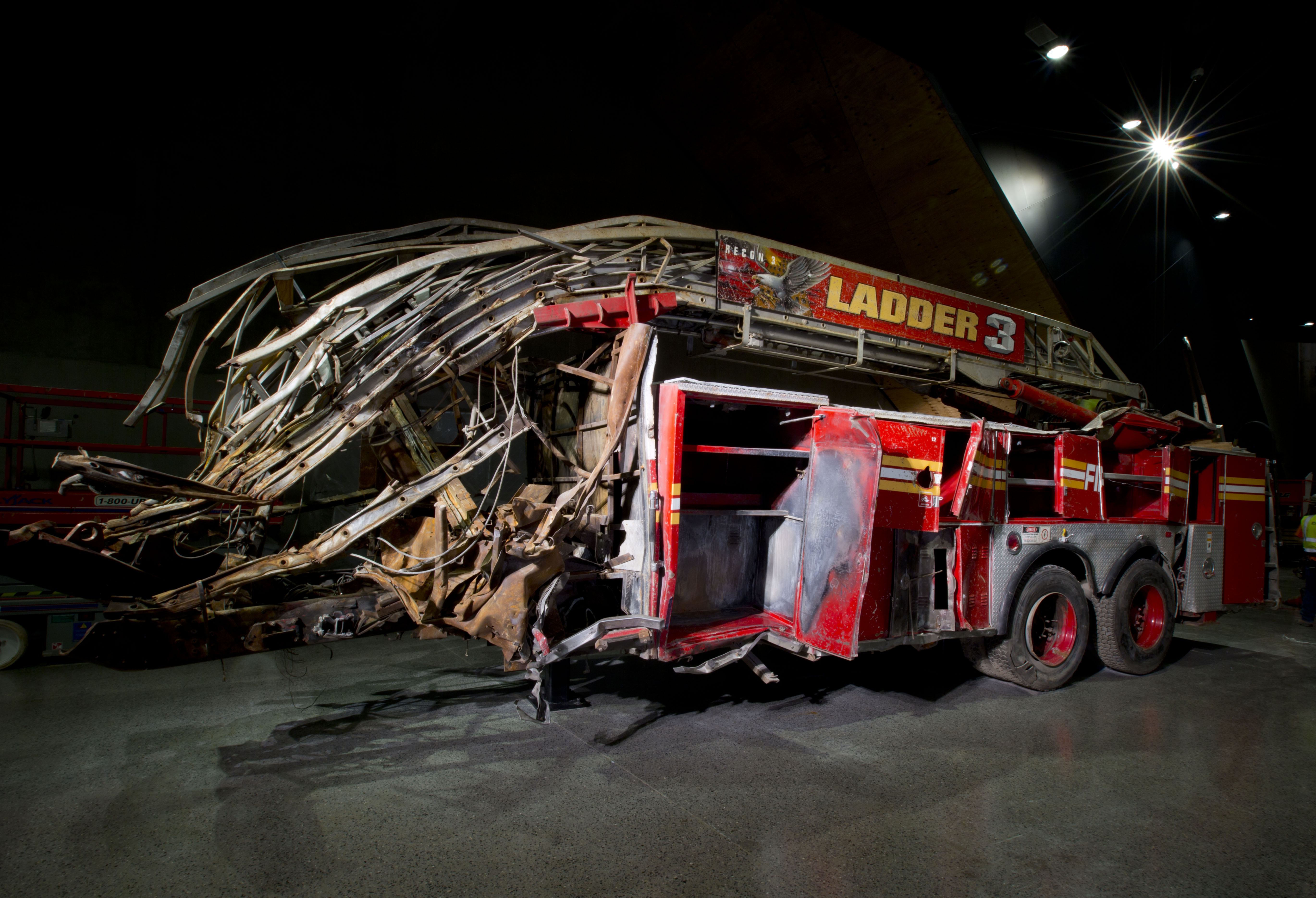 Ladder 3 of the Fire Department of New York was shredded on 9/11 when the World Trade Center collapsed. - Photo Courtesy of 9/11 Memorial & Museum
